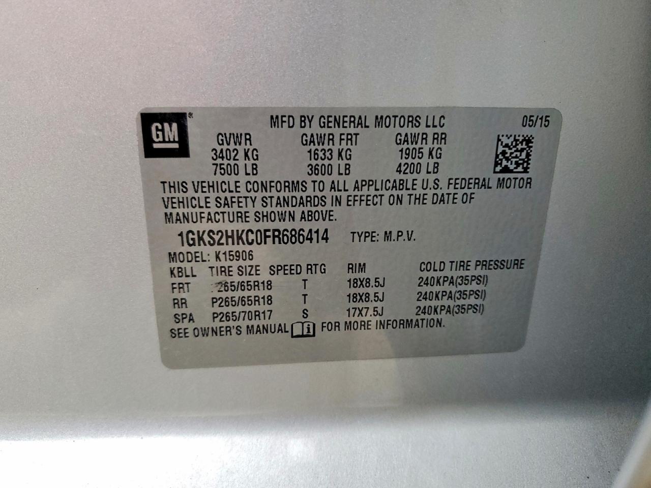 2015 GMC Yukon xl K1500 slt