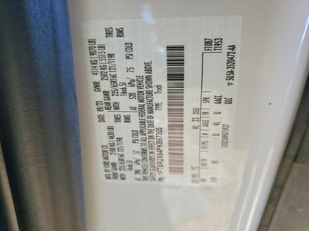 2023 Ford Transit T-250 Delivery Van