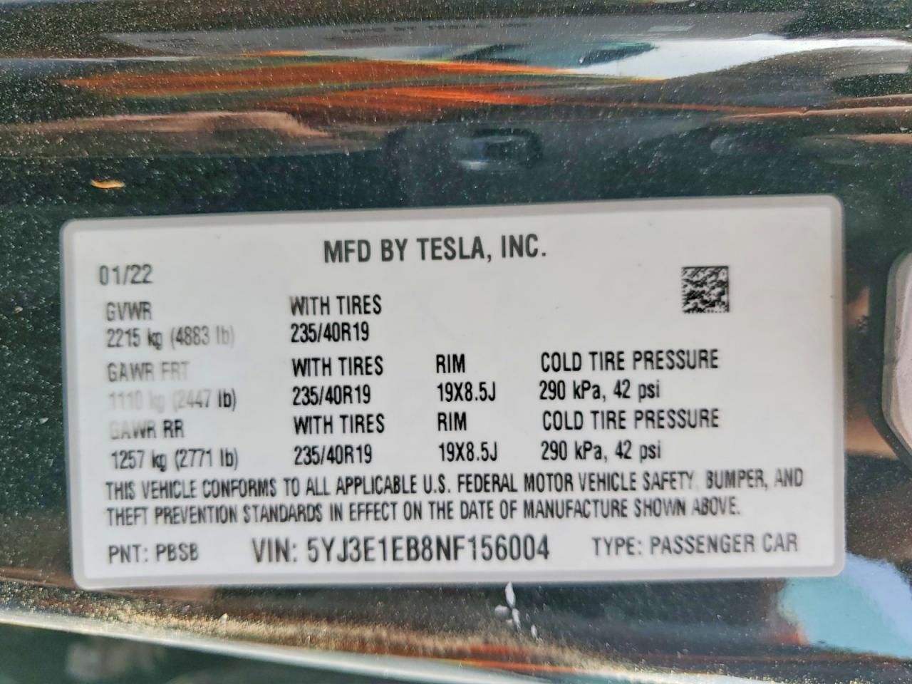 2022 Tesla Model 3