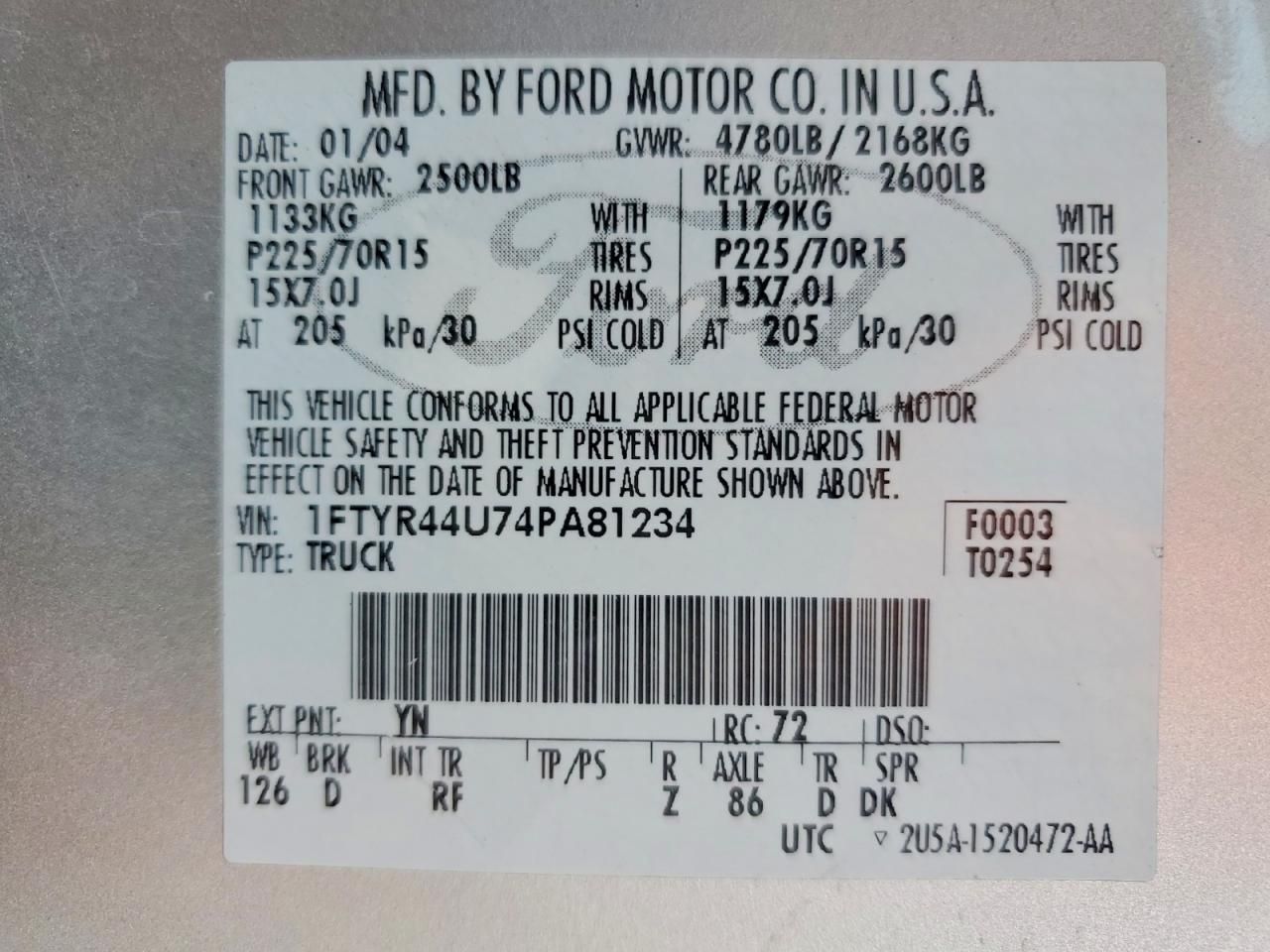 2004 Ford Ranger Super cab