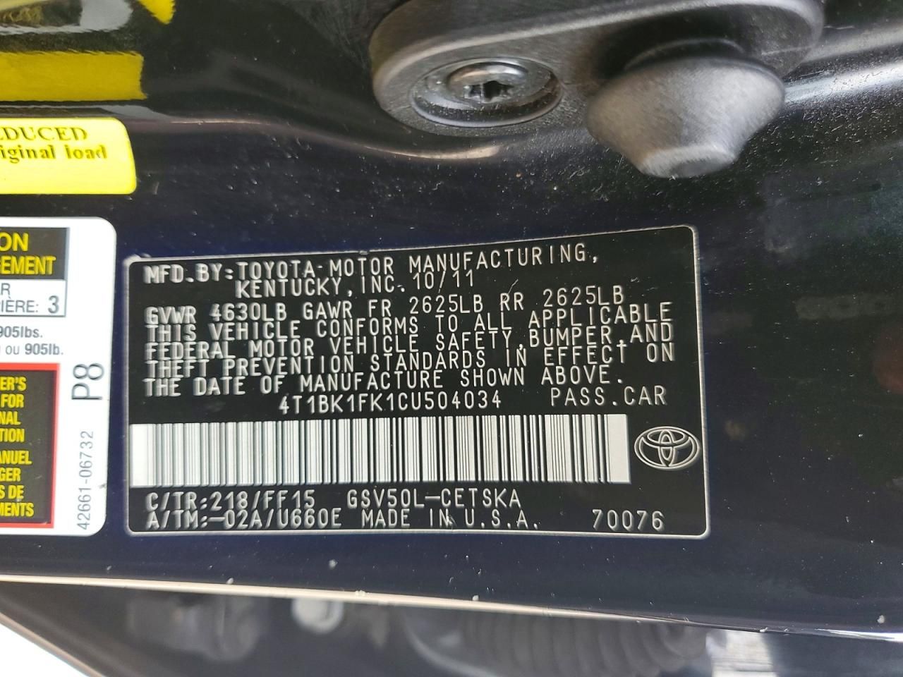 2012 Toyota Camry se