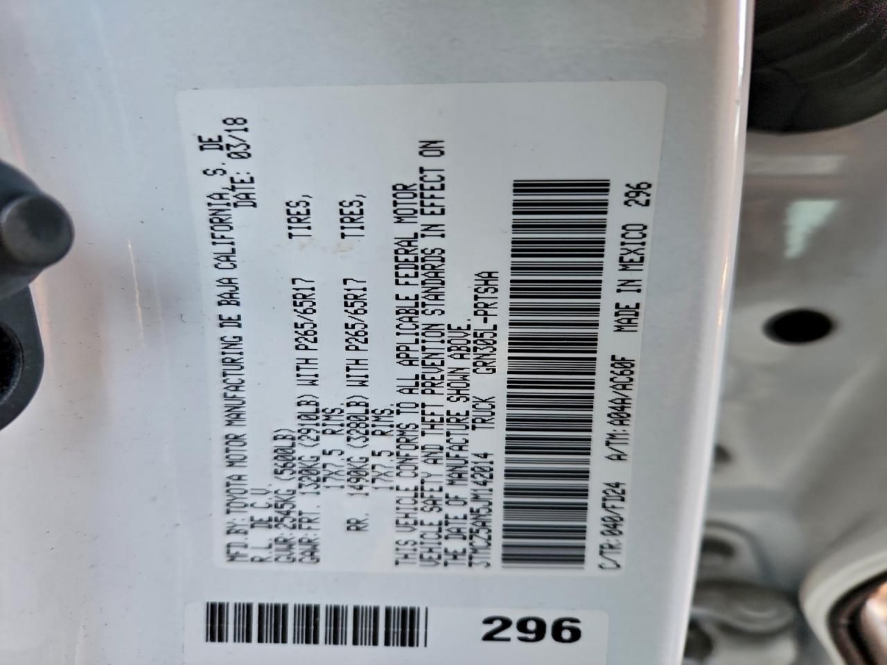 2018 Toyota Tacoma Double cab