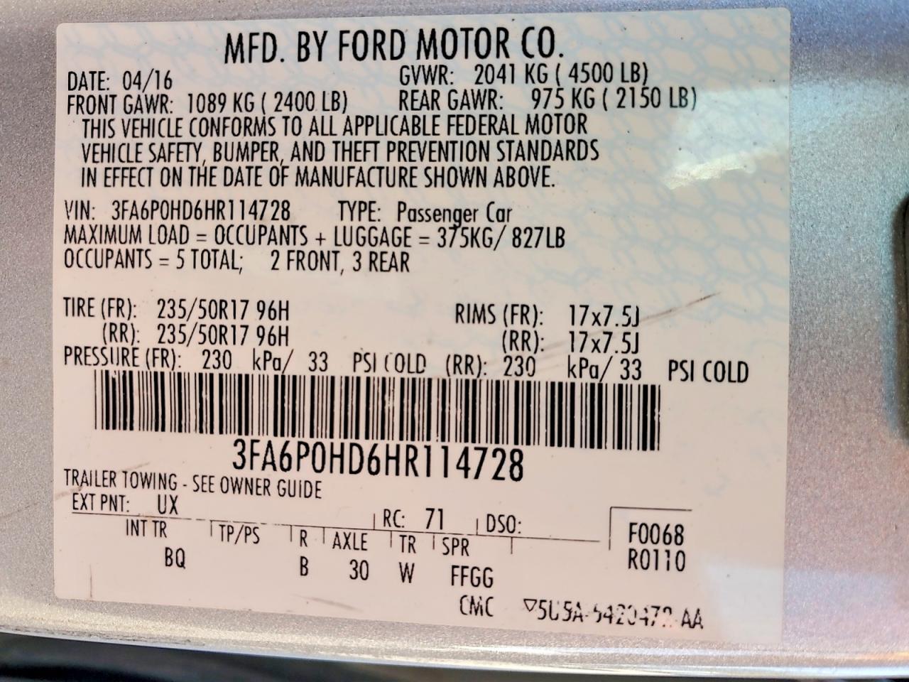 2017 Ford Fusion se