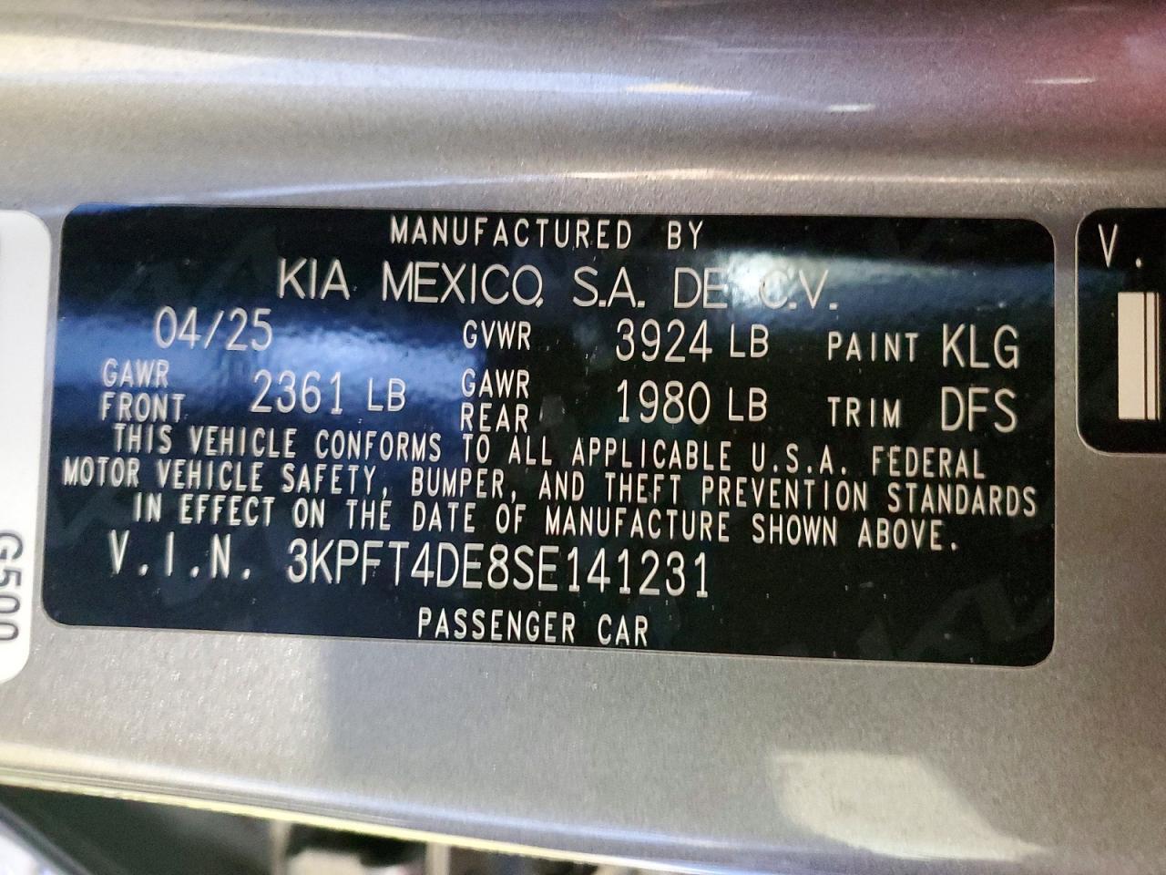 2025 KIA K4 lx