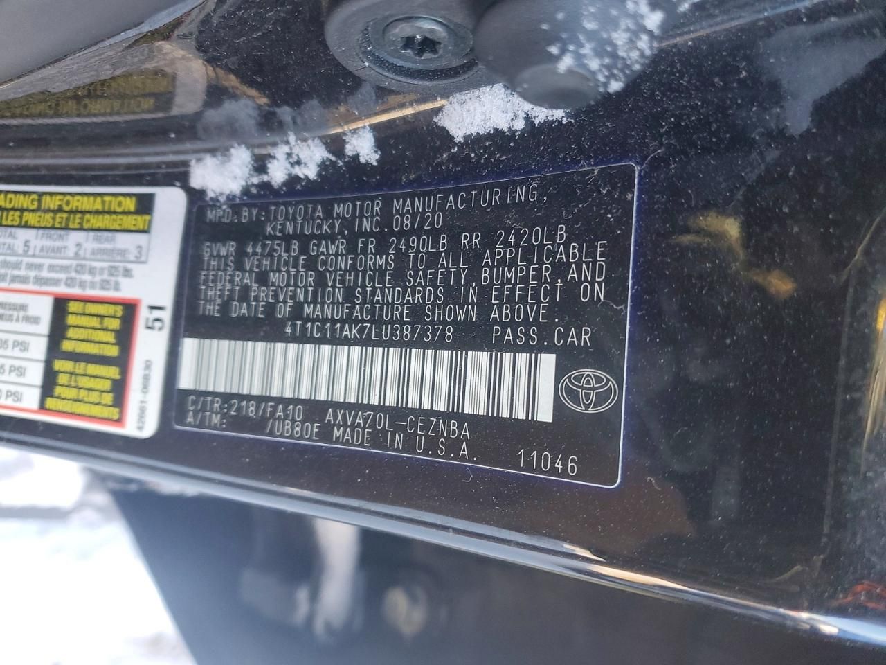 2020 Toyota Camry le