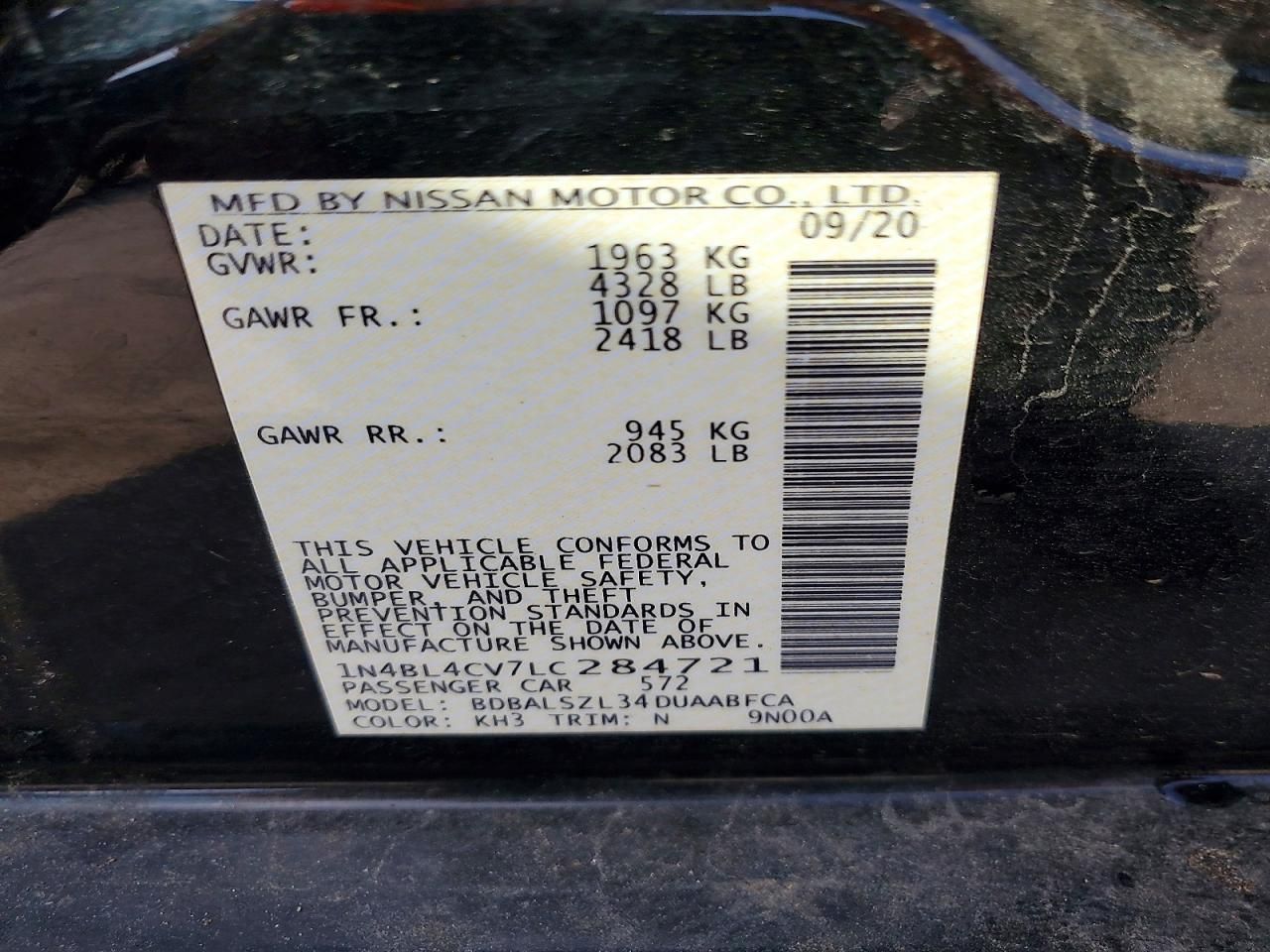 2020 Nissan Altima sr