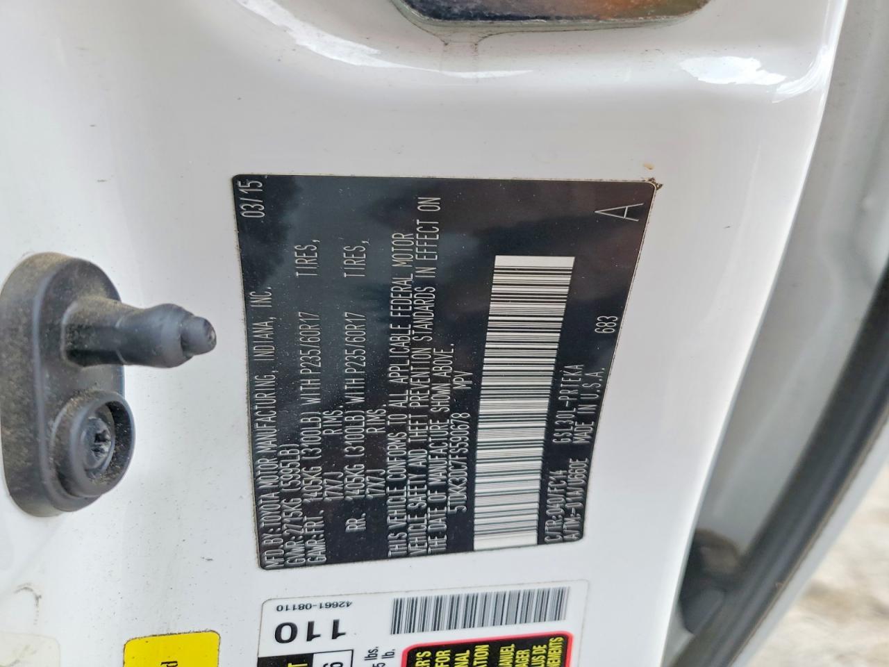 2015 Toyota Sienna le