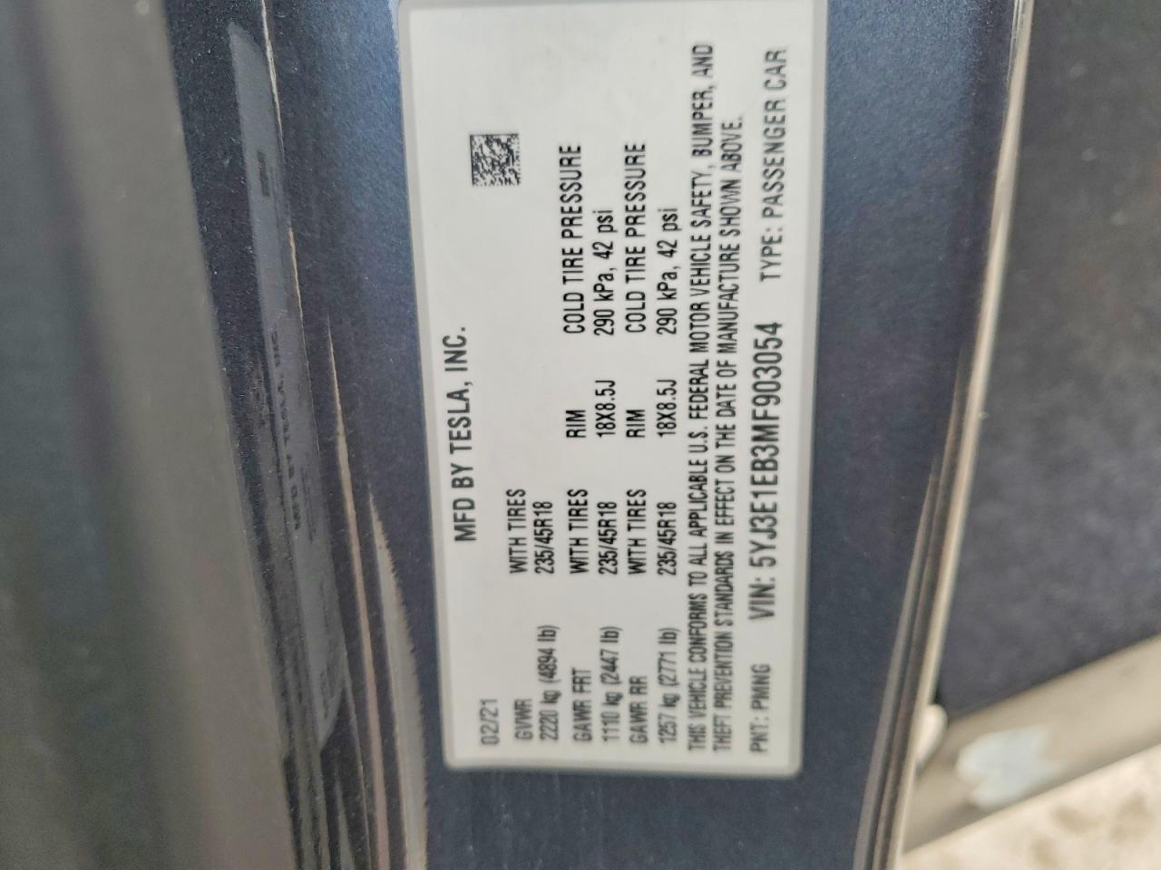 2021 Tesla Model 3