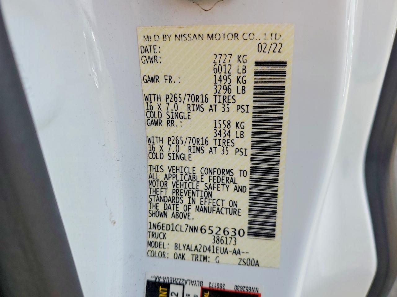 2022 Nissan Frontier s