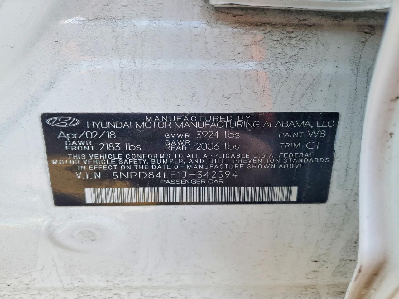 2018 Hyundai Elantra sel