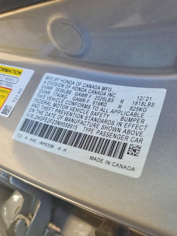 2022 Honda Civic lx