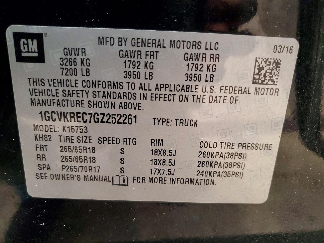 2016 Chevrolet Silverado K1500 lt