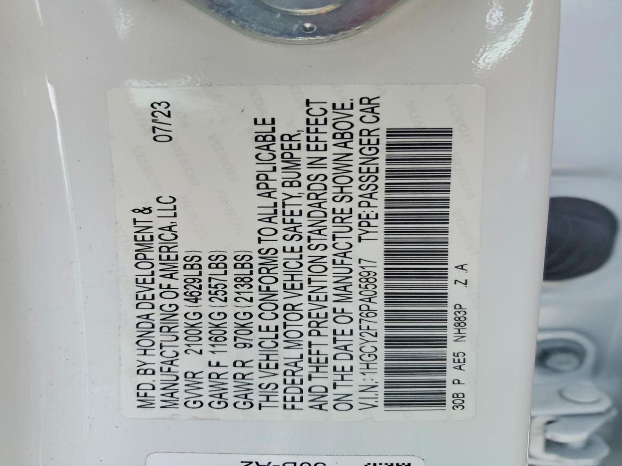 2023 Honda Accord Hybrid Sport-l