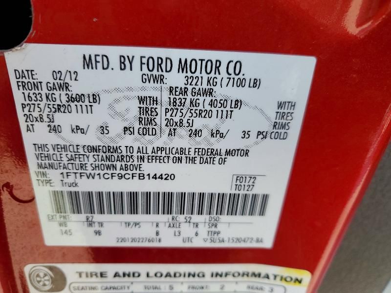 2012 Ford F150 Supercrew