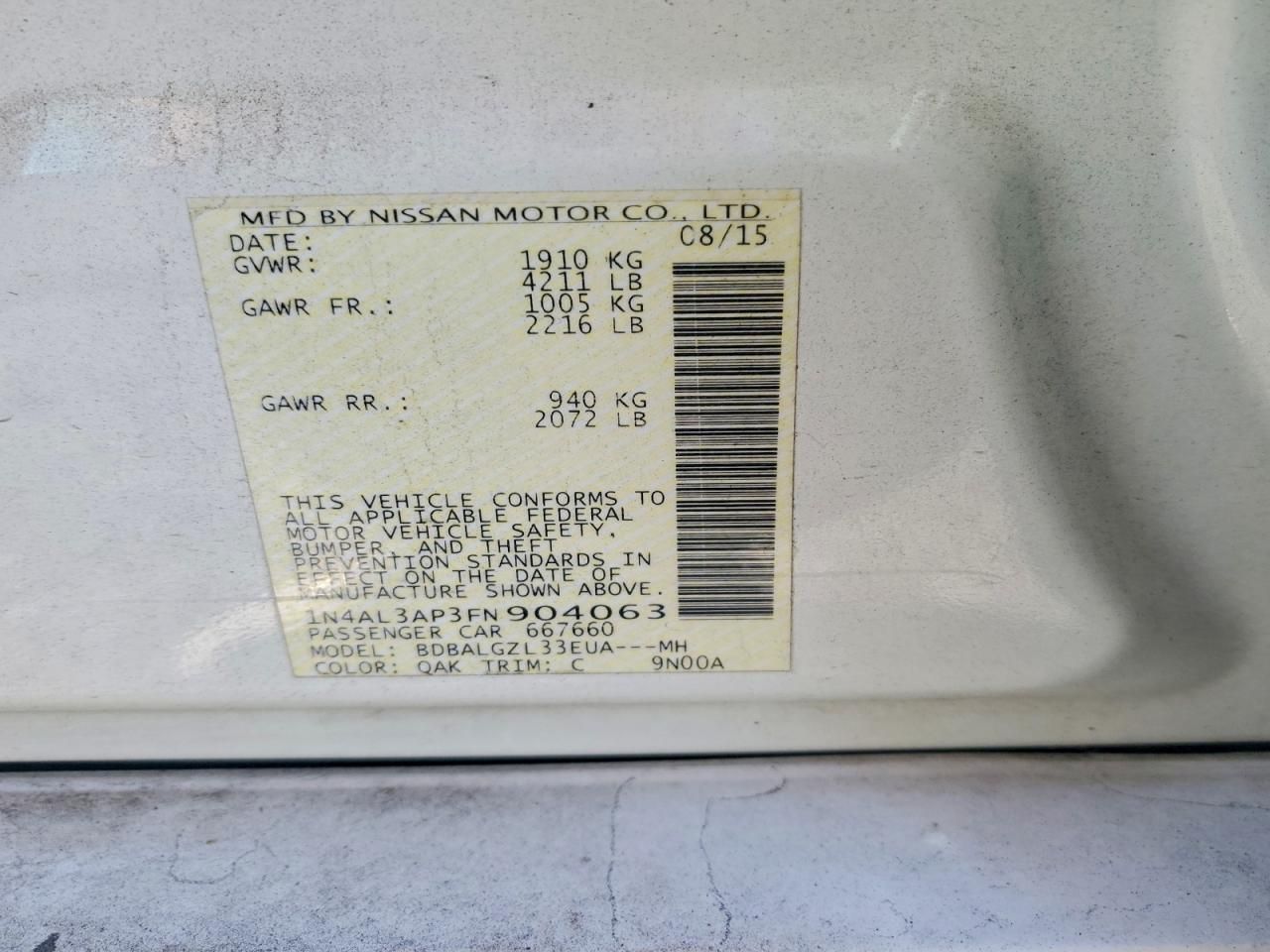 2015 Nissan Altima 2.5