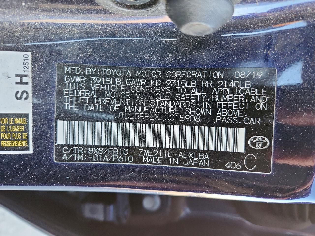 2020 Toyota Corolla le