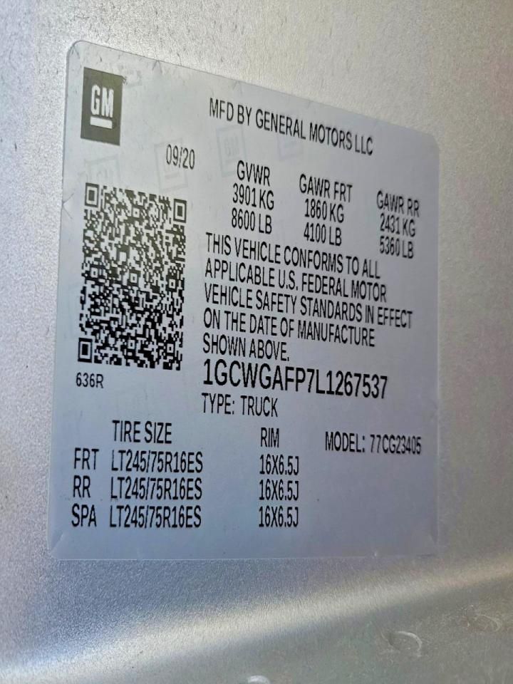 2020 Chevrolet Express Delivery Van