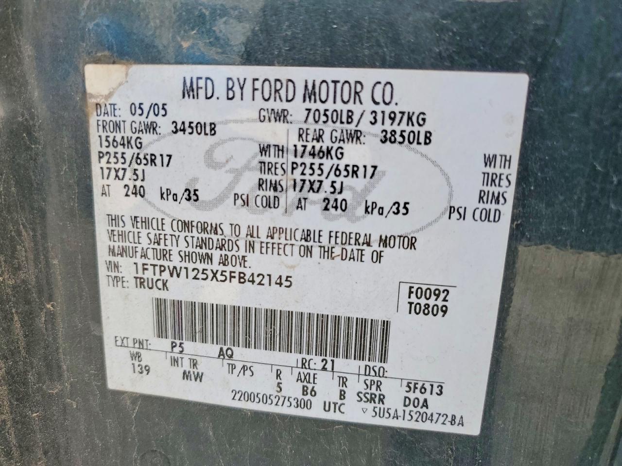 2005 Ford F150 Supercrew