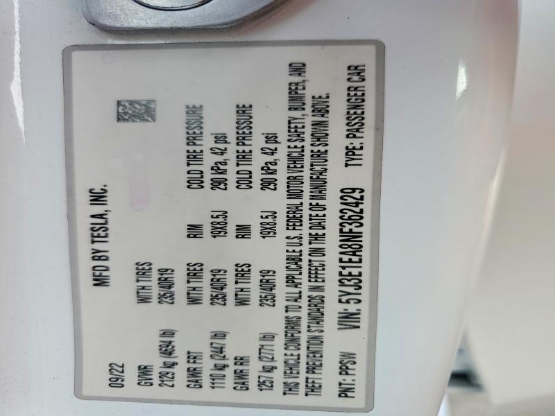 2022 Tesla Model 3