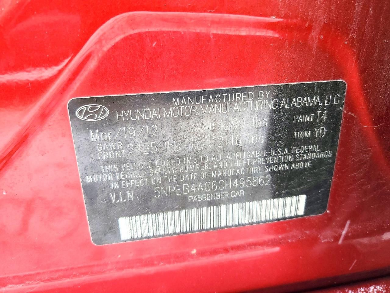 2012 Hyundai Sonata gls