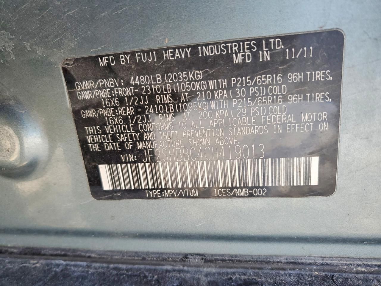 2012 Subaru Forester 2.5x