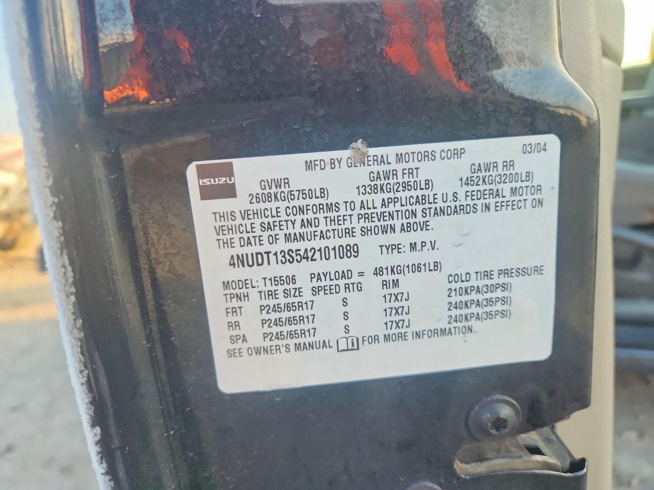 2004 Isuzu Ascender s