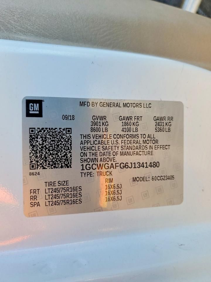 2018 Chevrolet Express G2500 Utility / Service Van