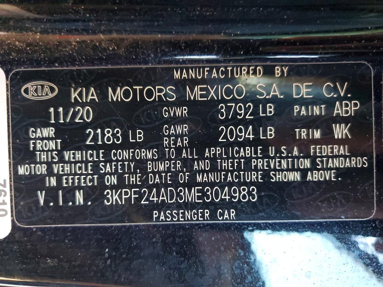2021 KIA Forte fe