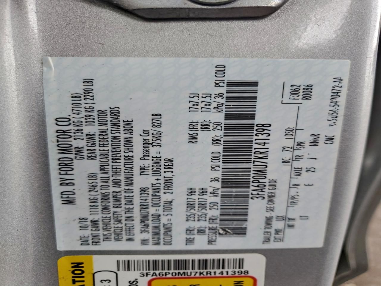 2019 Ford Fusion sel