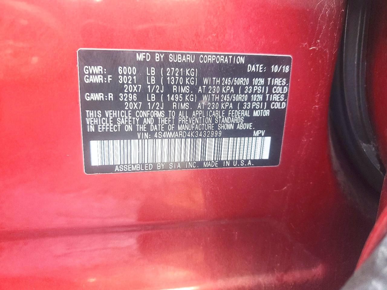 2019 Subaru Ascent Touring