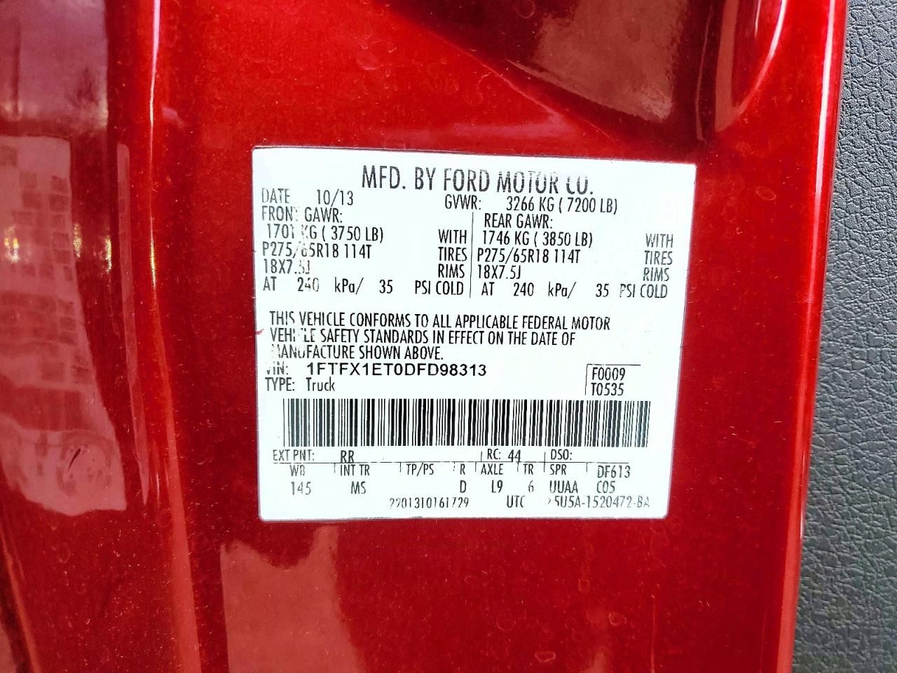 2013 Ford F150 Super cab