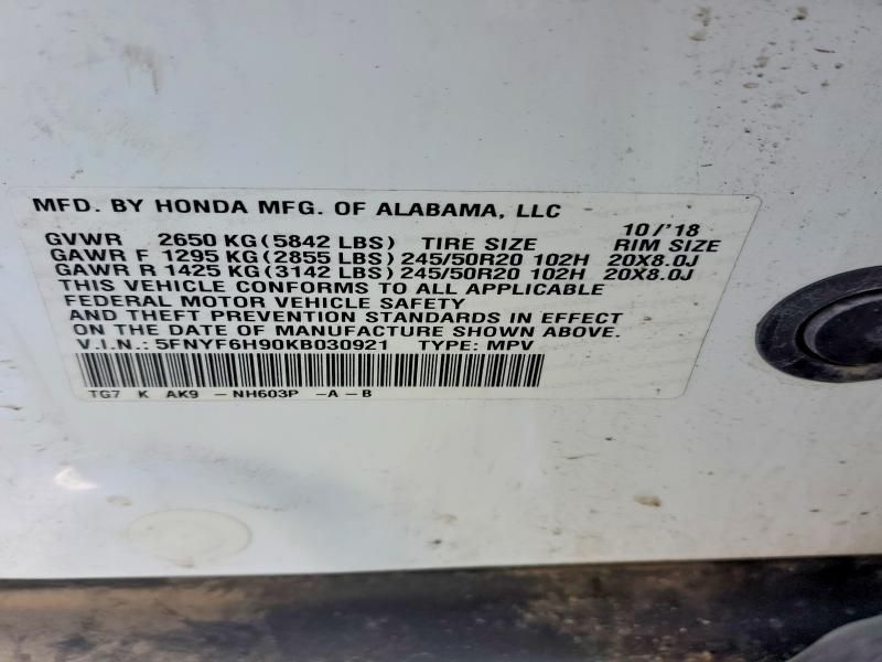 2019 Honda Pilot Touring