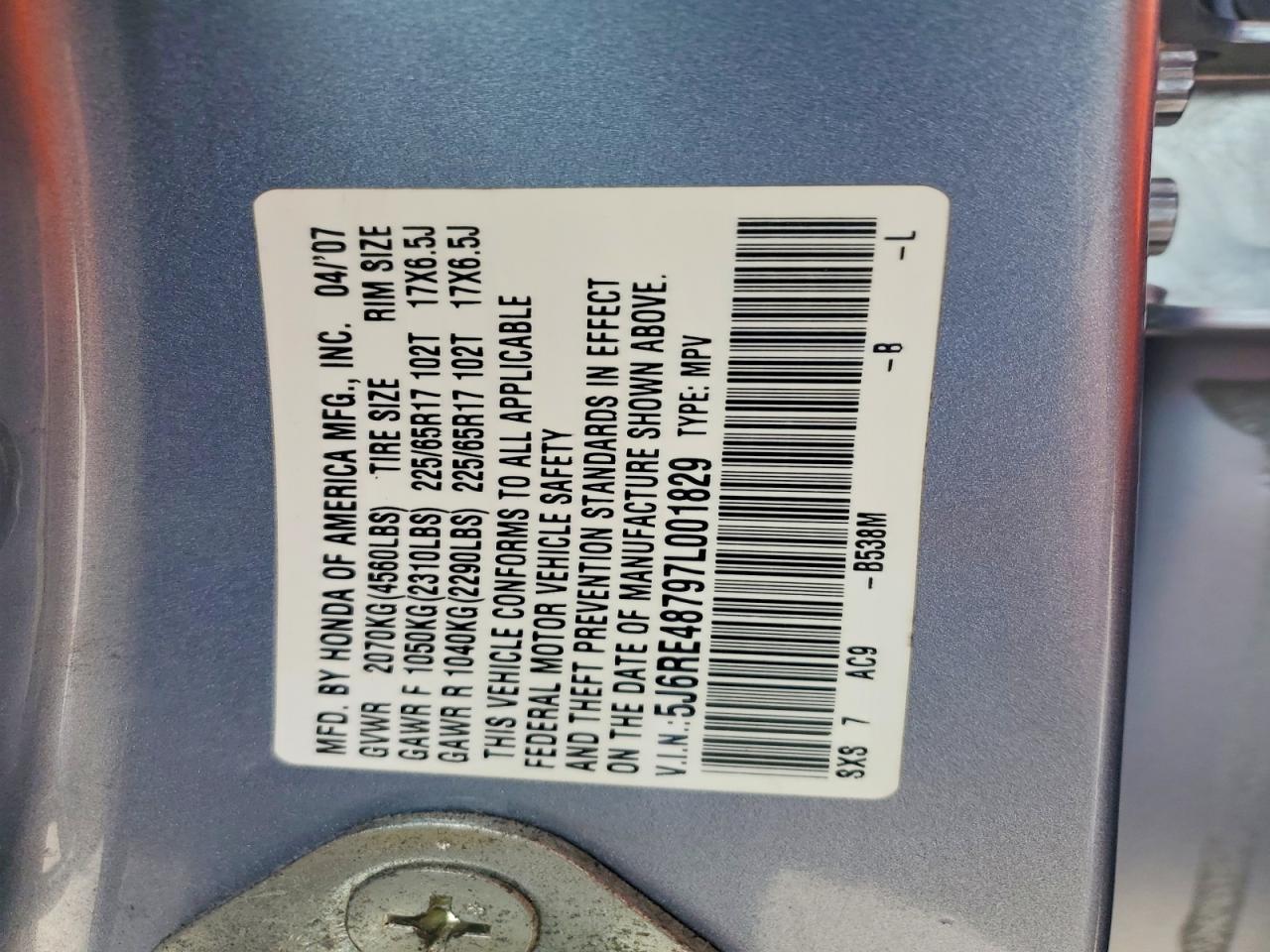 2007 Honda Cr-v exl