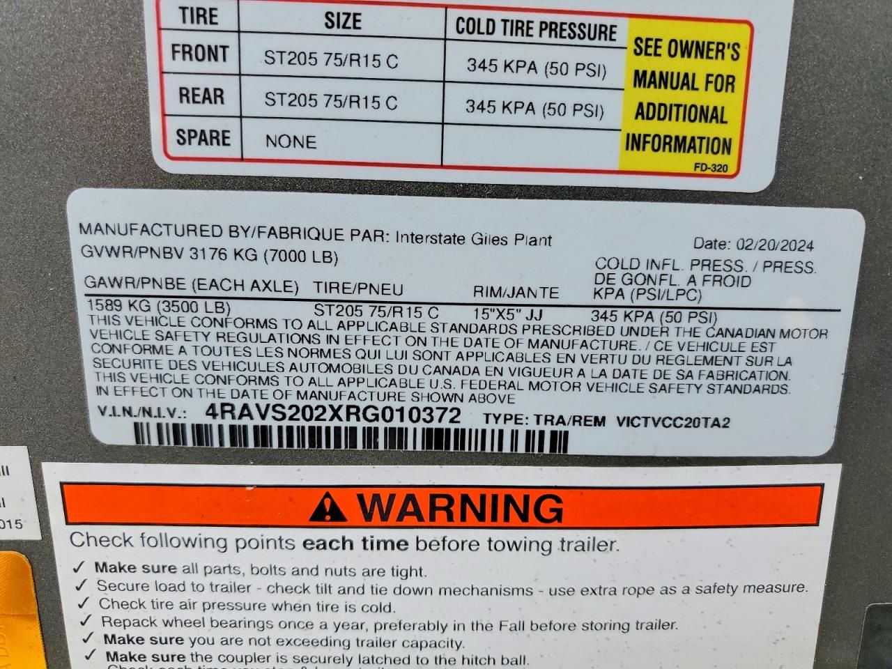 2024 Interstate VICTVCC20TA2 Enclosed Cargo Trailer