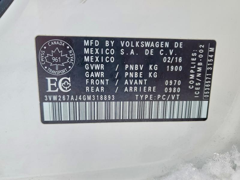 2016 Volkswagen Jetta s