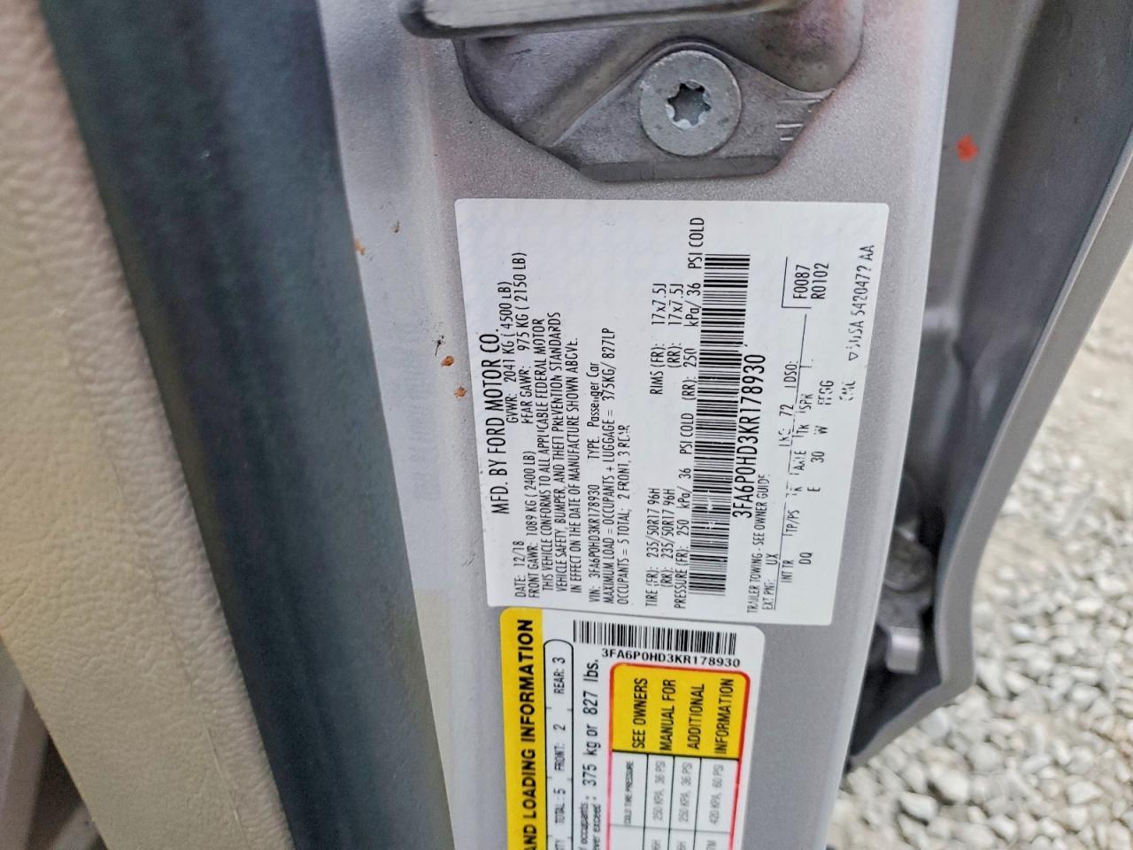 2019 Ford Fusion se