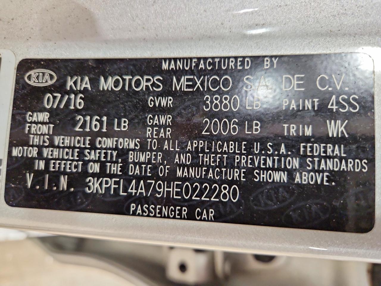 2017 KIA Forte lx