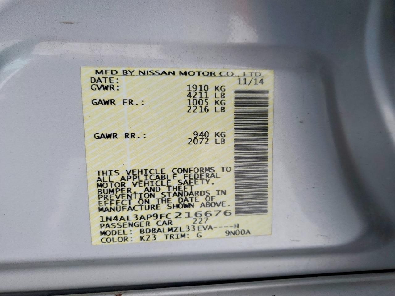 2015 Nissan Altima 2.5