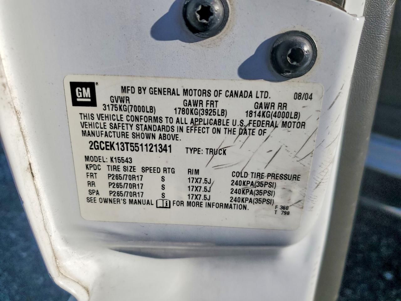 2005 Chevrolet Silverado K1500