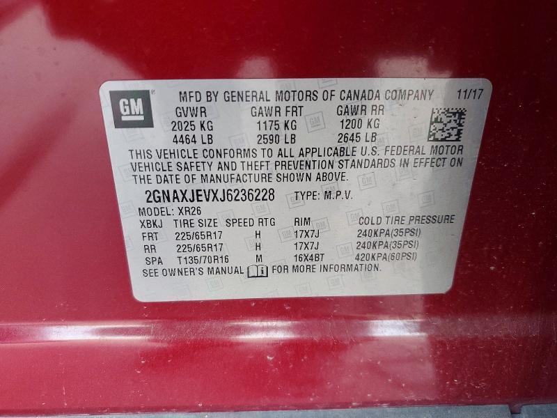 2018 Chevrolet Equinox lt