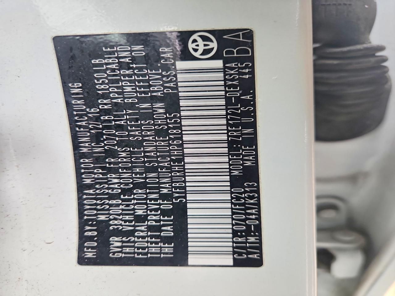 2017 Toyota Corolla l