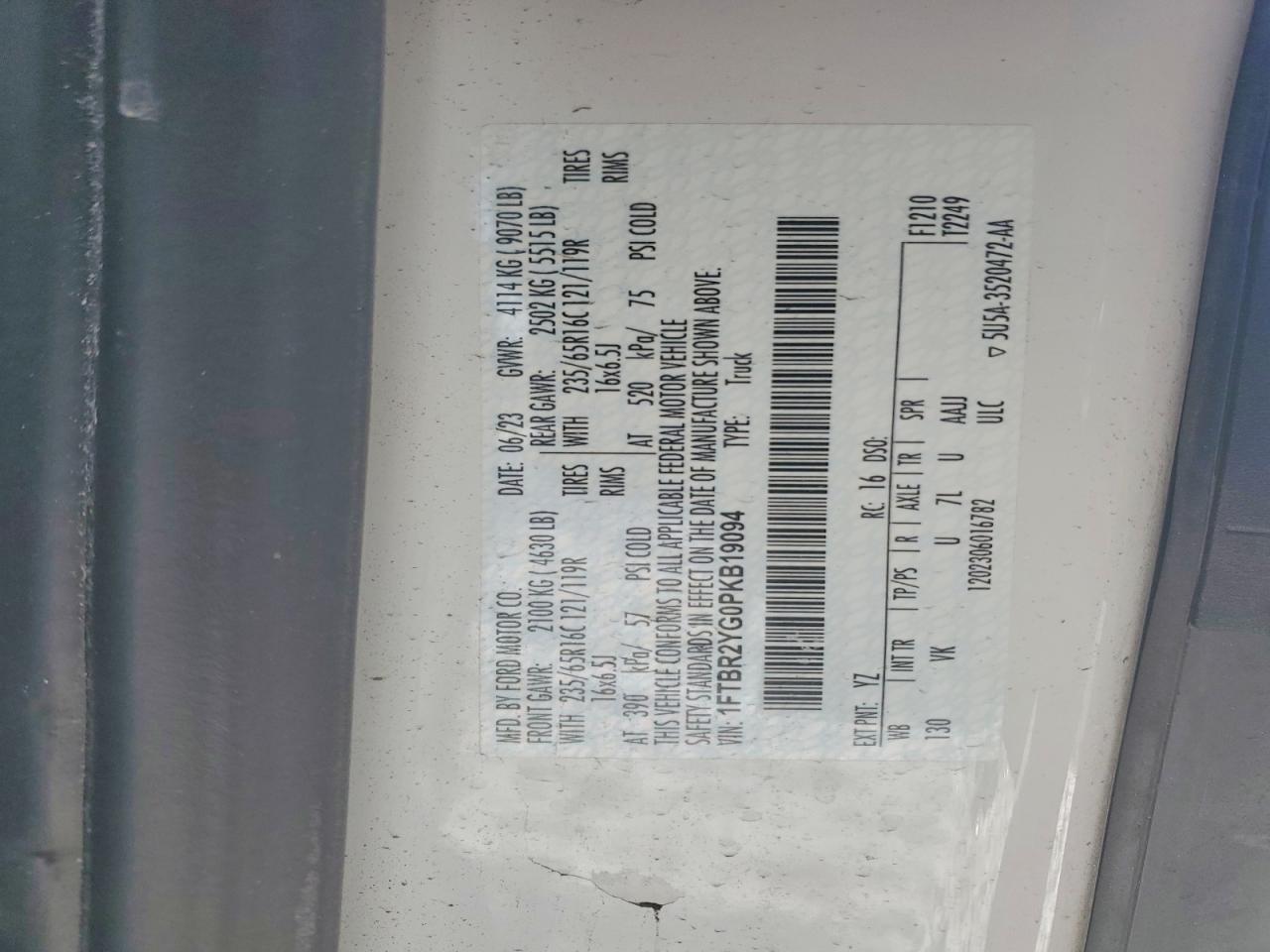 2023 Ford Transit T-250