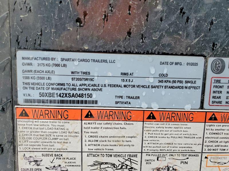 2025 Spartan Motors 2024 Spartan Cargo Sp7x14ta Enclosed Cargo Trailer