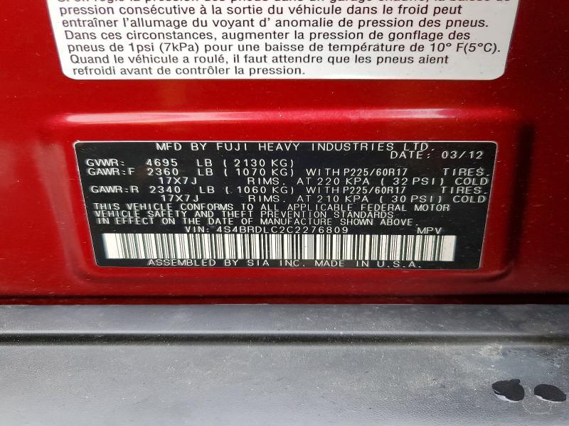 2012 Subaru Outback 3.6r Limited