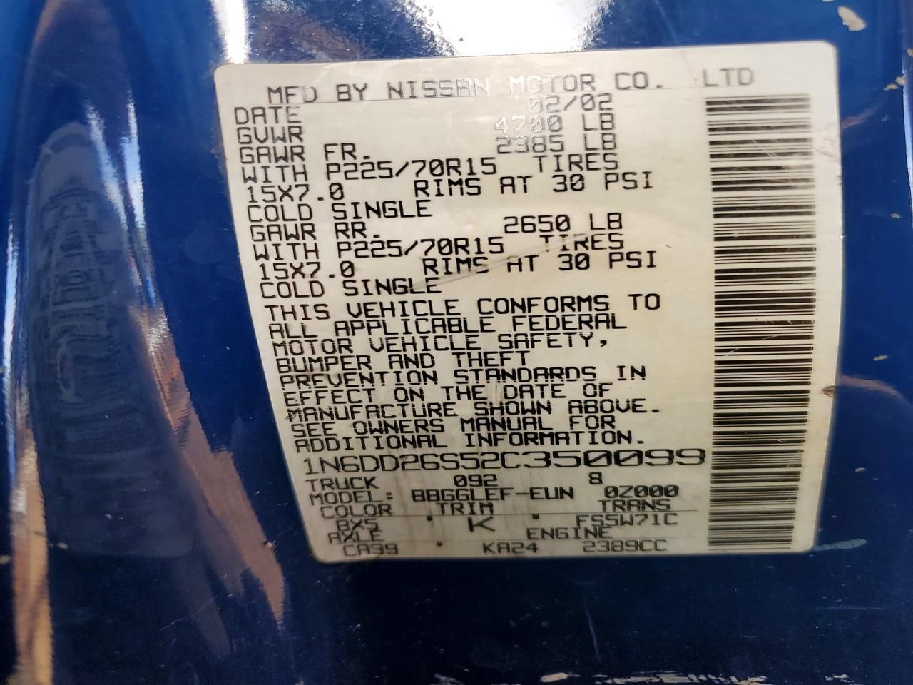 2002 Nissan Frontier King Cab XE