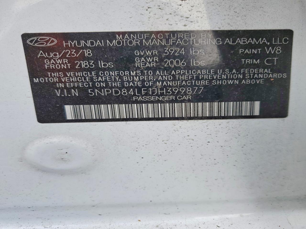 2018 Hyundai Elantra sel