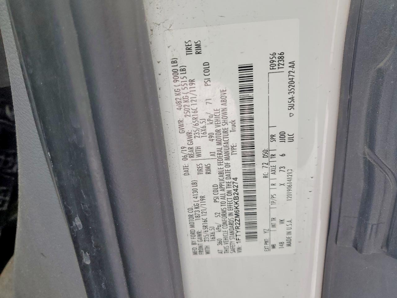 2019 Ford Transit 250 Utility / Service Van