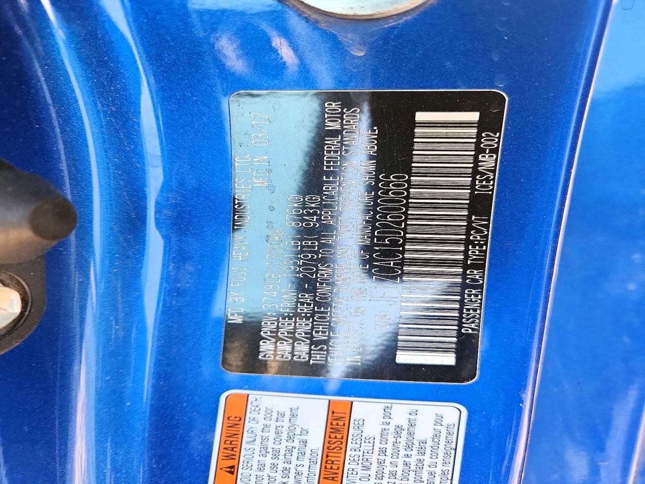 2013 Subaru Brz 2.0 Limited