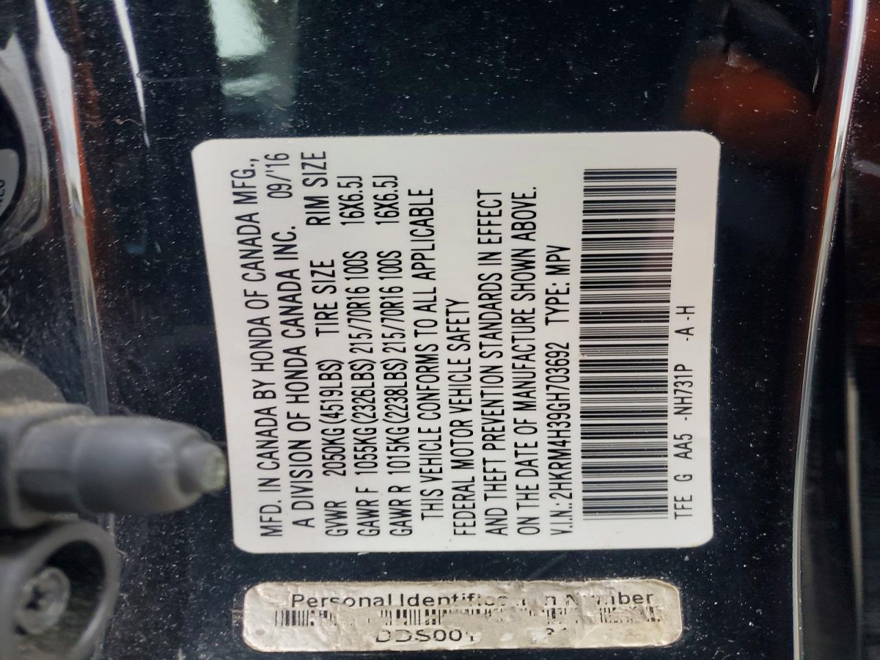 2016 Honda Cr-v lx