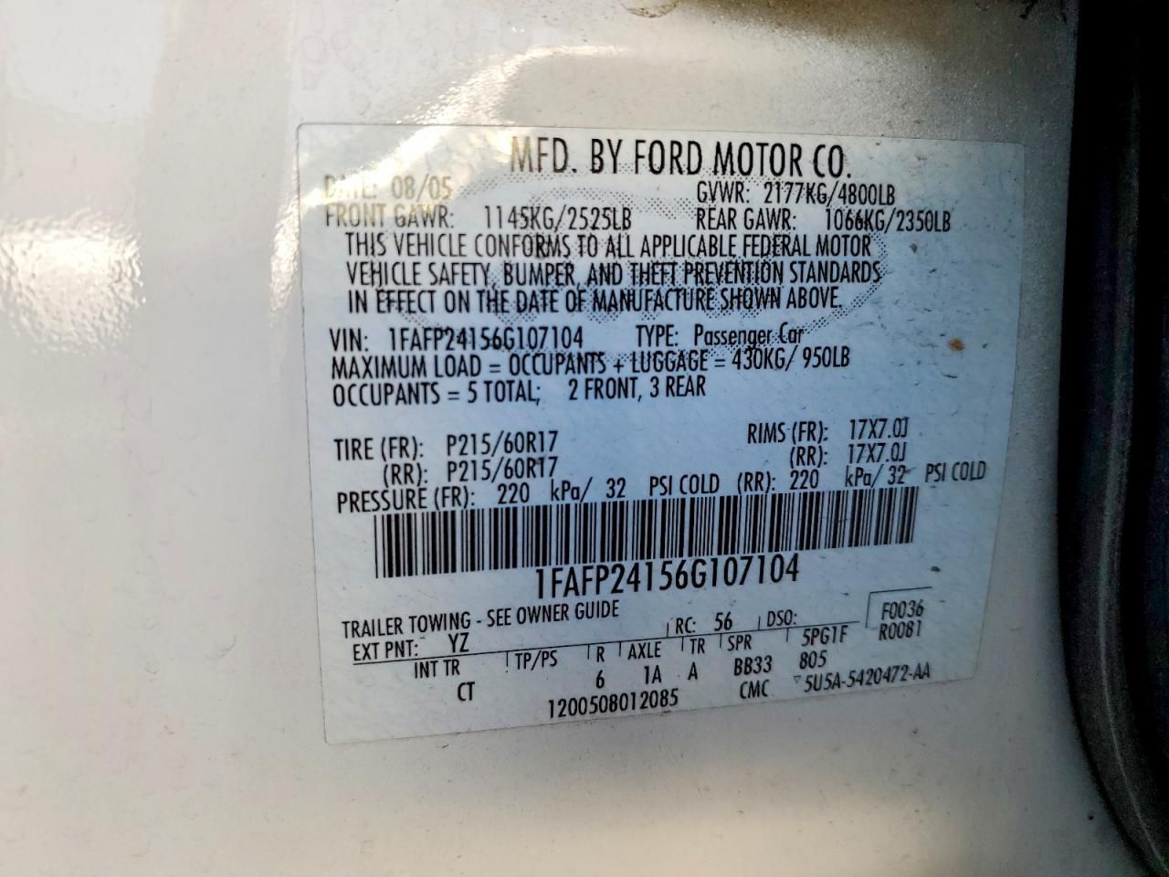 2006 Ford Five Hundred sel